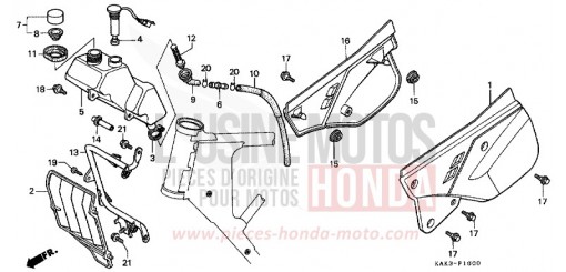 COUVERCLE LATERAL/RESERVOIR D'HUILE CRM125RV de 1997